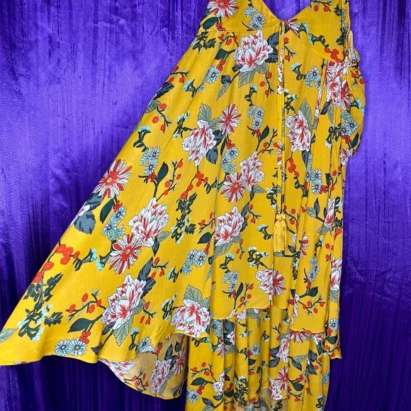 NWT GiGi JAPNA L XL RAYON LIGHTWEIGHT DRESS STRAPS with COLD SHOULDERS MUSTARD - Picture 11 of 13